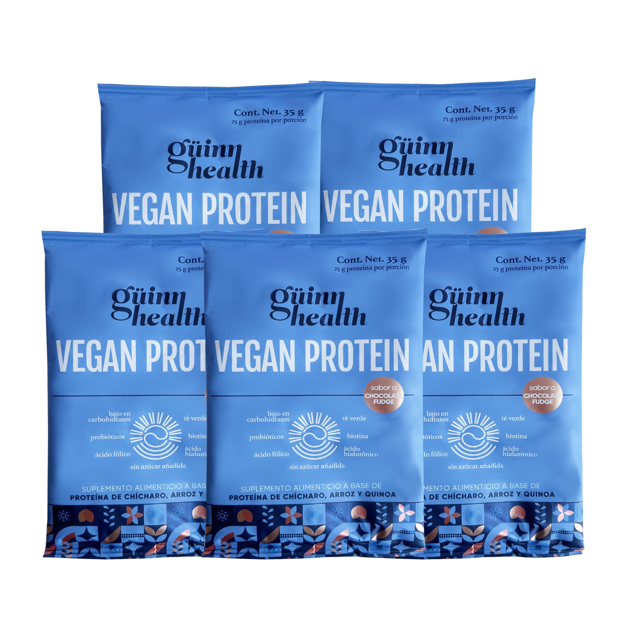 Vegan protein sachet paquete sabor chocolate fudge (15 servicios de 35 g)