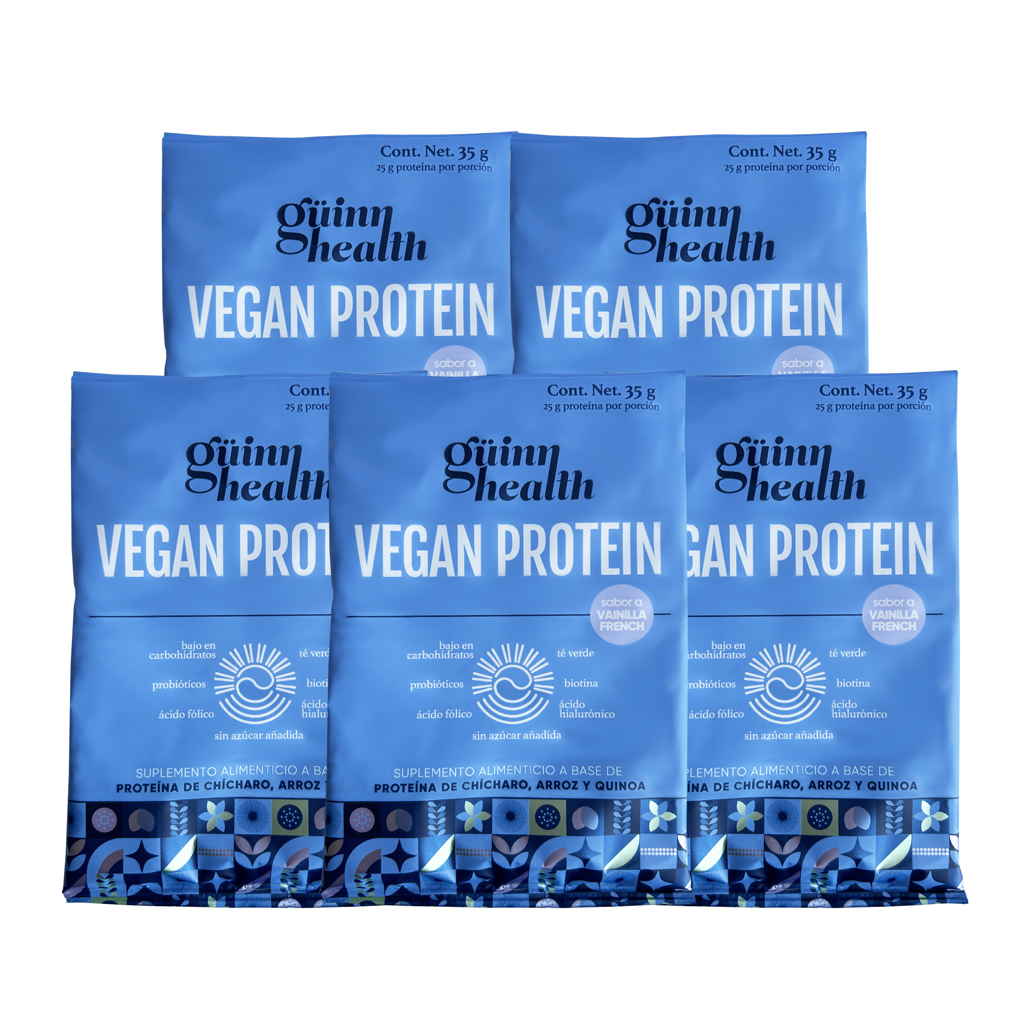 Vegan protein sachet paquete sabor vainilla french (15 servicios de 35 g)