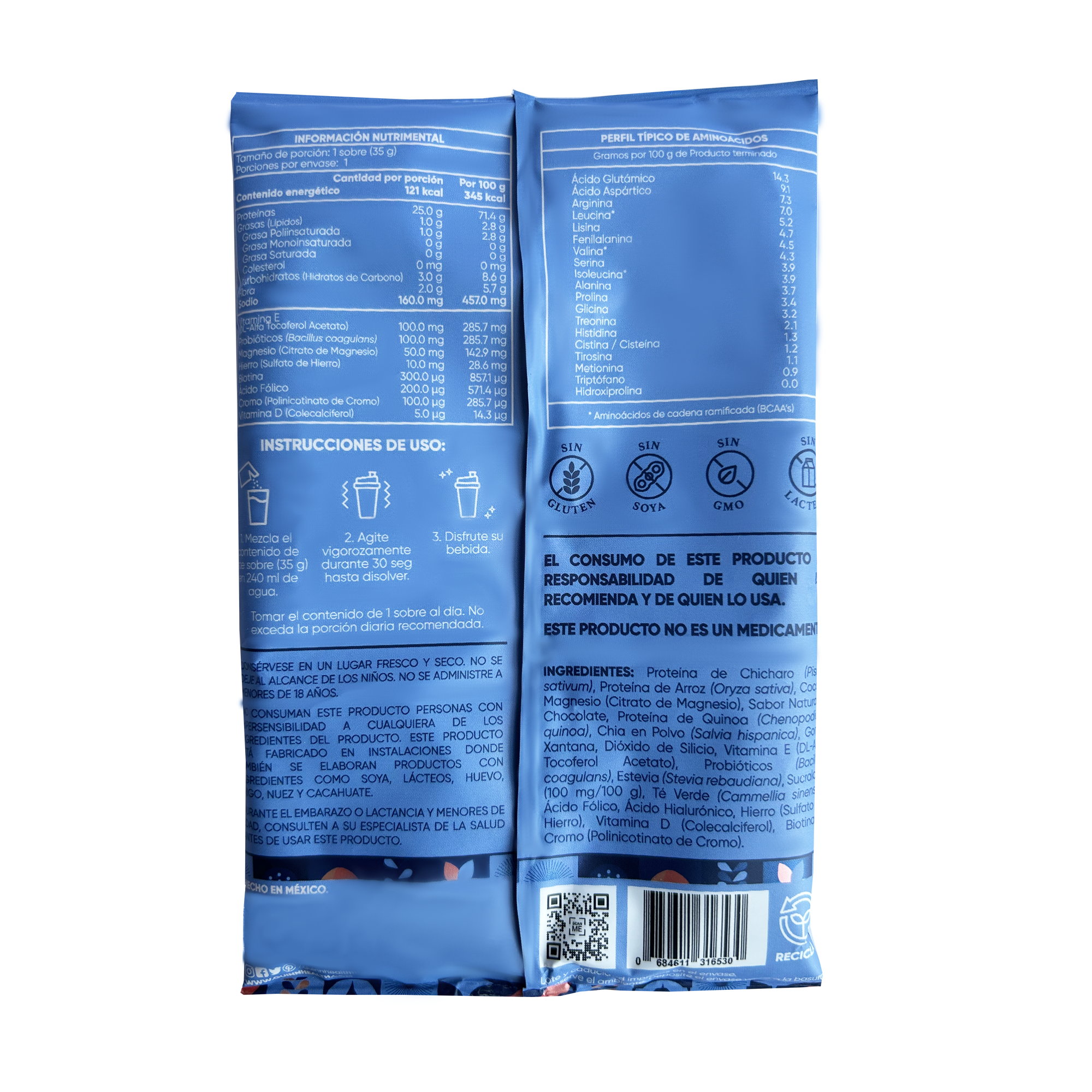 Vegan protein sachet paquete sabor chocolate fudge (15 servicios de 35 g)