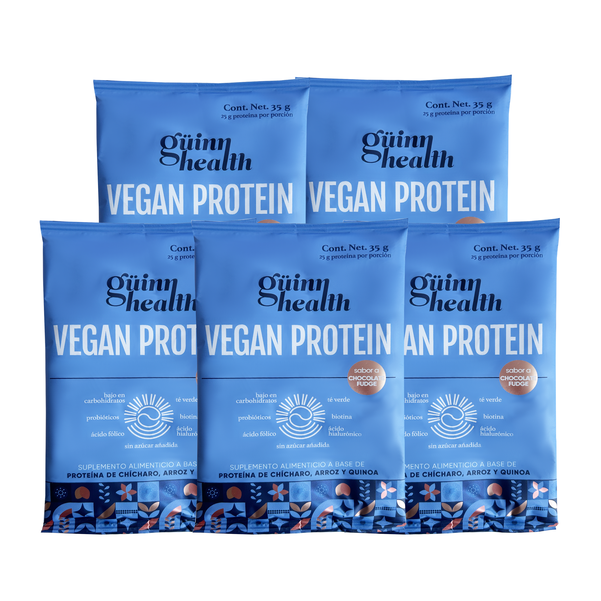 Vegan protein sachet paquete sabor chocolate fudge (10 servicios de 35 g)